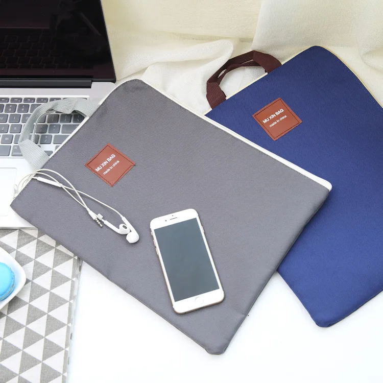 

Zipper Multi-layer A4 File Bag Laptop Mobile Phone Oxford Canvas Briefcase Storage Bags Document Organizer File Folder