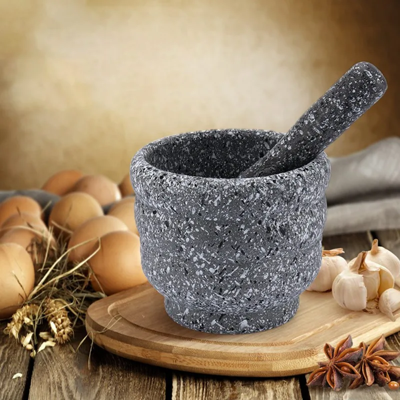 

Spice Crusher Resin Bowl Mortar Pestle Spice Pepper Crusher Herbs Grinder Garlic Mixing Bowl Press Bowl Kitchen Tools