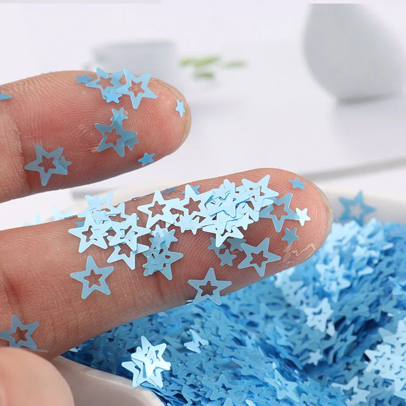5 мм ПЭТ ультратонкие полые Звездные блестки DIY Блестки для фотографий свадебные