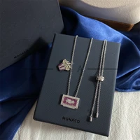 s925 sterling silver 11 brand french fries tape necklace creative cartoon pixel clavicle chain cute sweet young personality