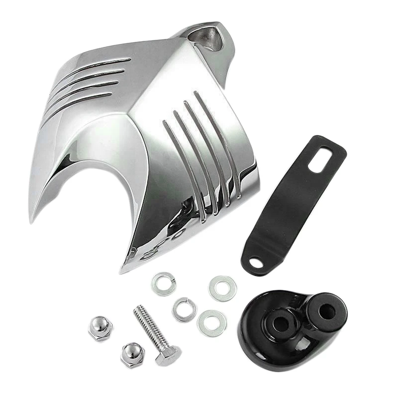 

Motorcycle Chrome V-Shield Horn Cover Cowbell for Street Bob 2006-2011