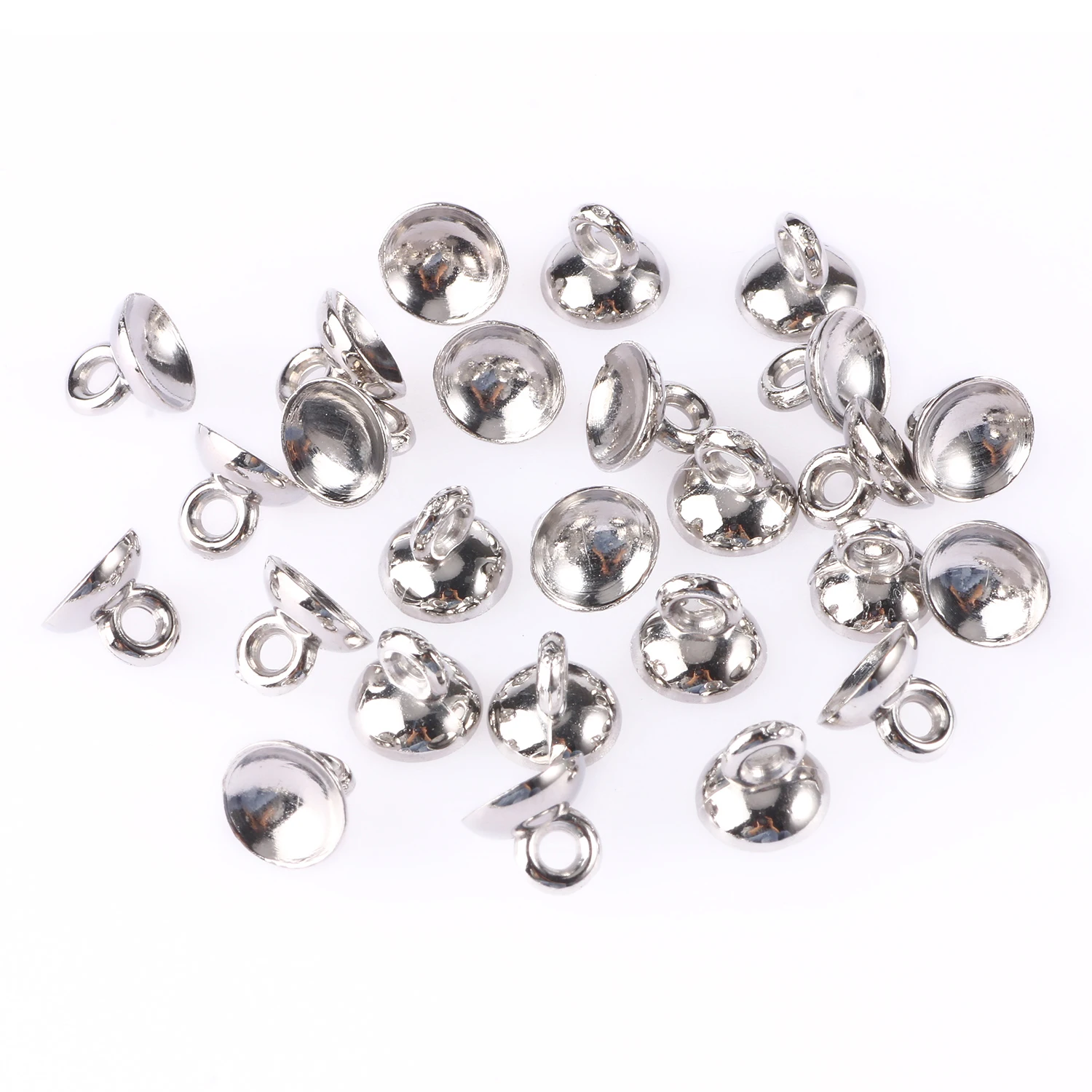 

Wholesale Round Gold Color 6/8/10mm End Caps Space Bail Beads CCB Plastic Beads fit Pearls Charms Pendant Jewelry Findings