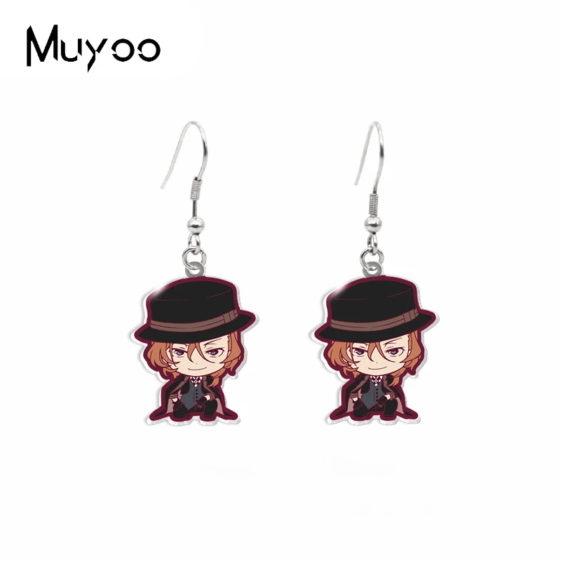 Серьги-подвески Бродячие псы из акрила и эпоксидной смолы |