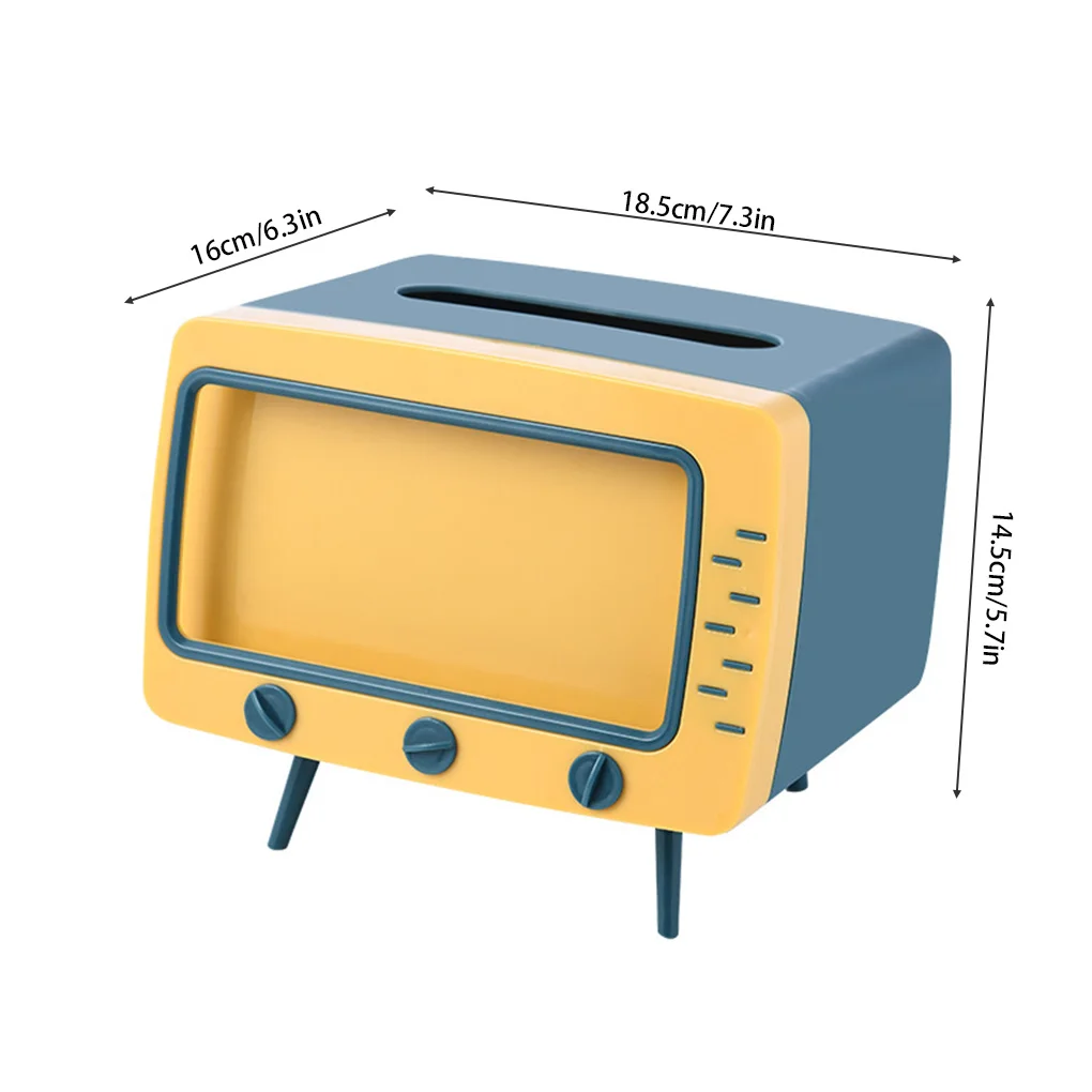 

TV Shape Paper Box With Mobile Phone Holder Multifunctional ABS Tissue Holder Household Napkin Case Kitchen Bathroom Accessories