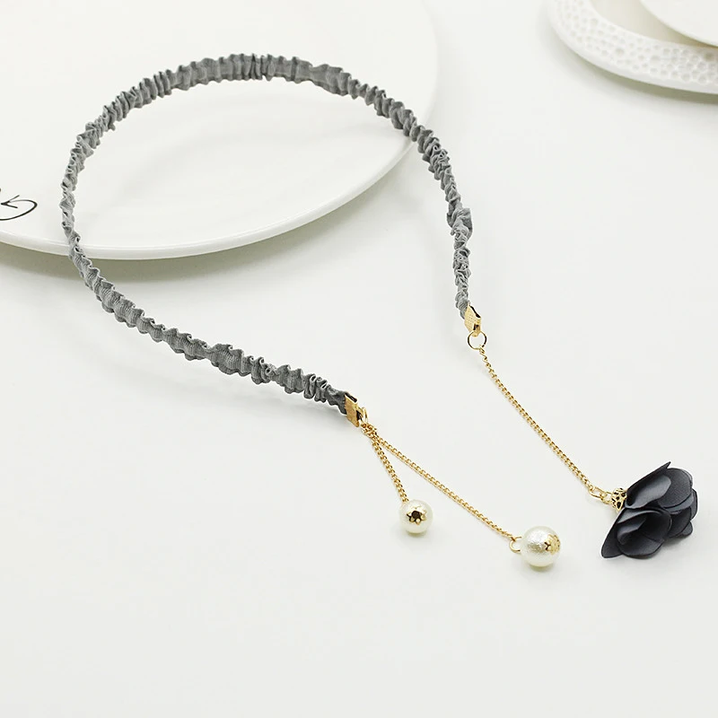 Gray Pearl Красочные со стразами повязка для волос для женщин качественные металлические ободок для волос круг женские аксессуары для повязки на голову - Цвет: Gray Pearl