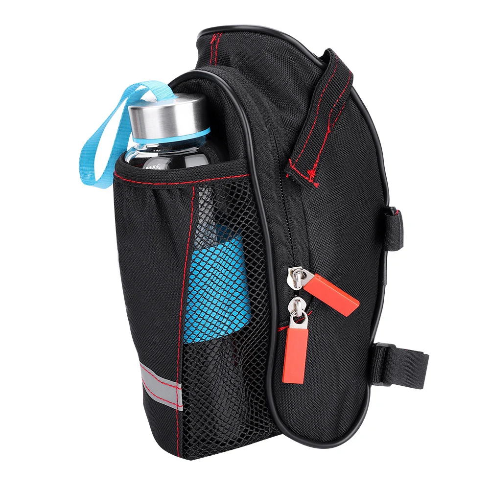 

Waterproof Bicycle Saddle Bags,25cm*8.5cm*7cm Black Reflective Cycling Seat Tail Bag,Seatpost Pouch for Bike Water Bottle Bag