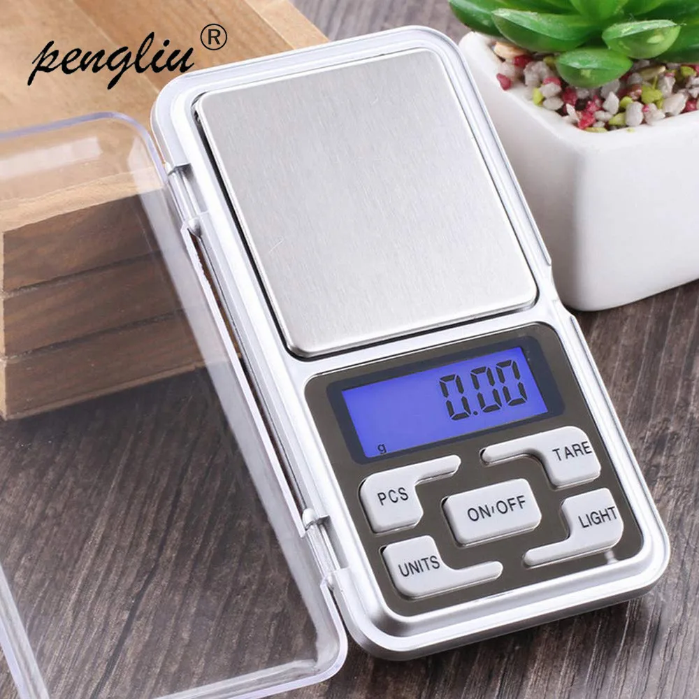 

High Accuracy Mini Electronic Digital Pocket Scale Jewelry Calibration Weighing Balance Portable Counting Function Blue LCD