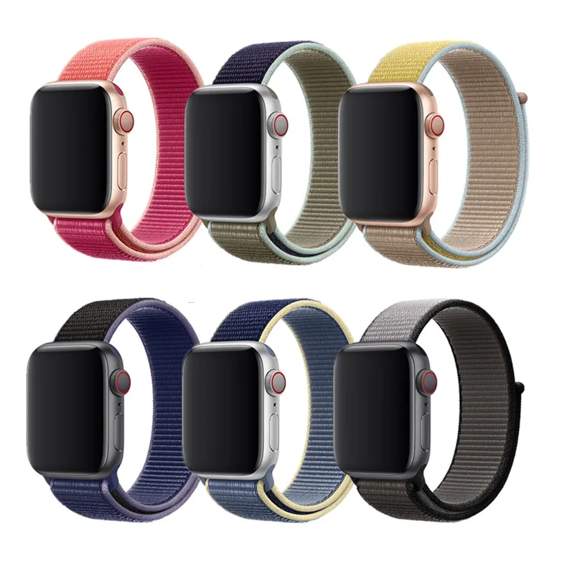 Цветной ремешок для часов Apple Watch 42 мм 38 мм 40 мм 44 мм тканый нейлоновый спортивный ремешок для iWatch 5 4 3 2 1 мягкий светоотражающий ремешок
