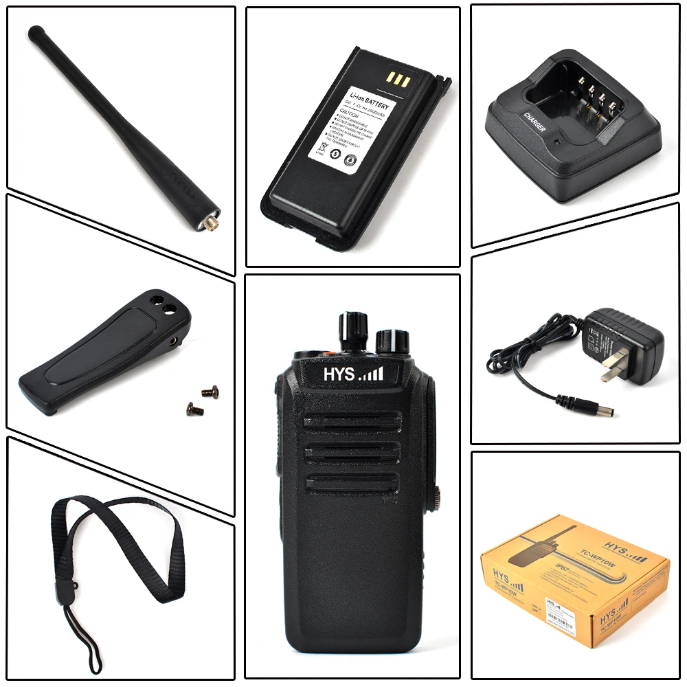 

HYS 2sets 10W UHF 400-480MHz Walkie Talkie IP67 Professional Waterproof Portable Ham Radio Two Way Radio for Hiking Traveling