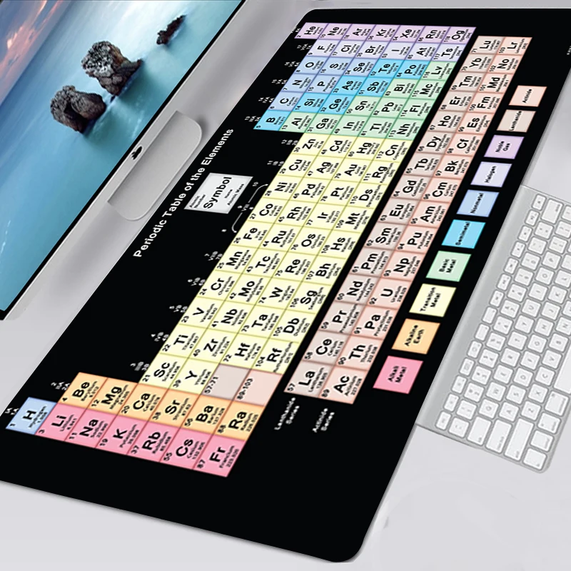 

Periodic Table of Elements Mousepad Kawaii Gaming Accessories Non-slip Mouse Pad XXL Mausepad Keyboard Mat Tapis De Souris 90x30