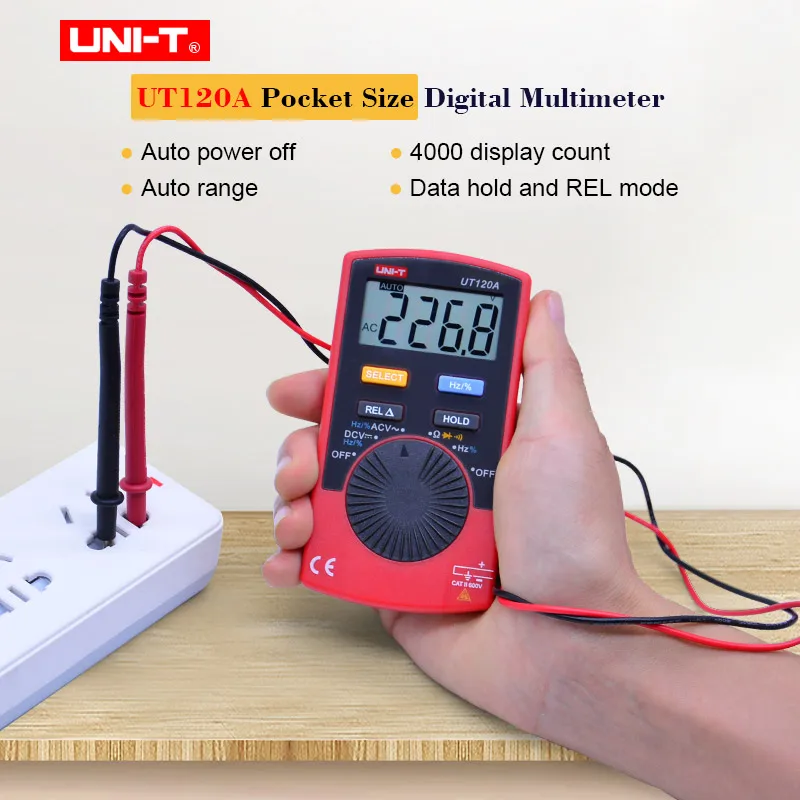 Мини Цифровые мультиметры UNI T UT120A AC/DC измерители напряжения сопротивление