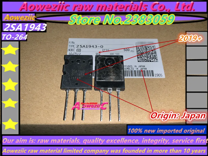 Aoweziic 2019 + 10 пар 100% новые импортные оригинальные TO-3P высокой мощности 2SA1943 2SC5200 A1943