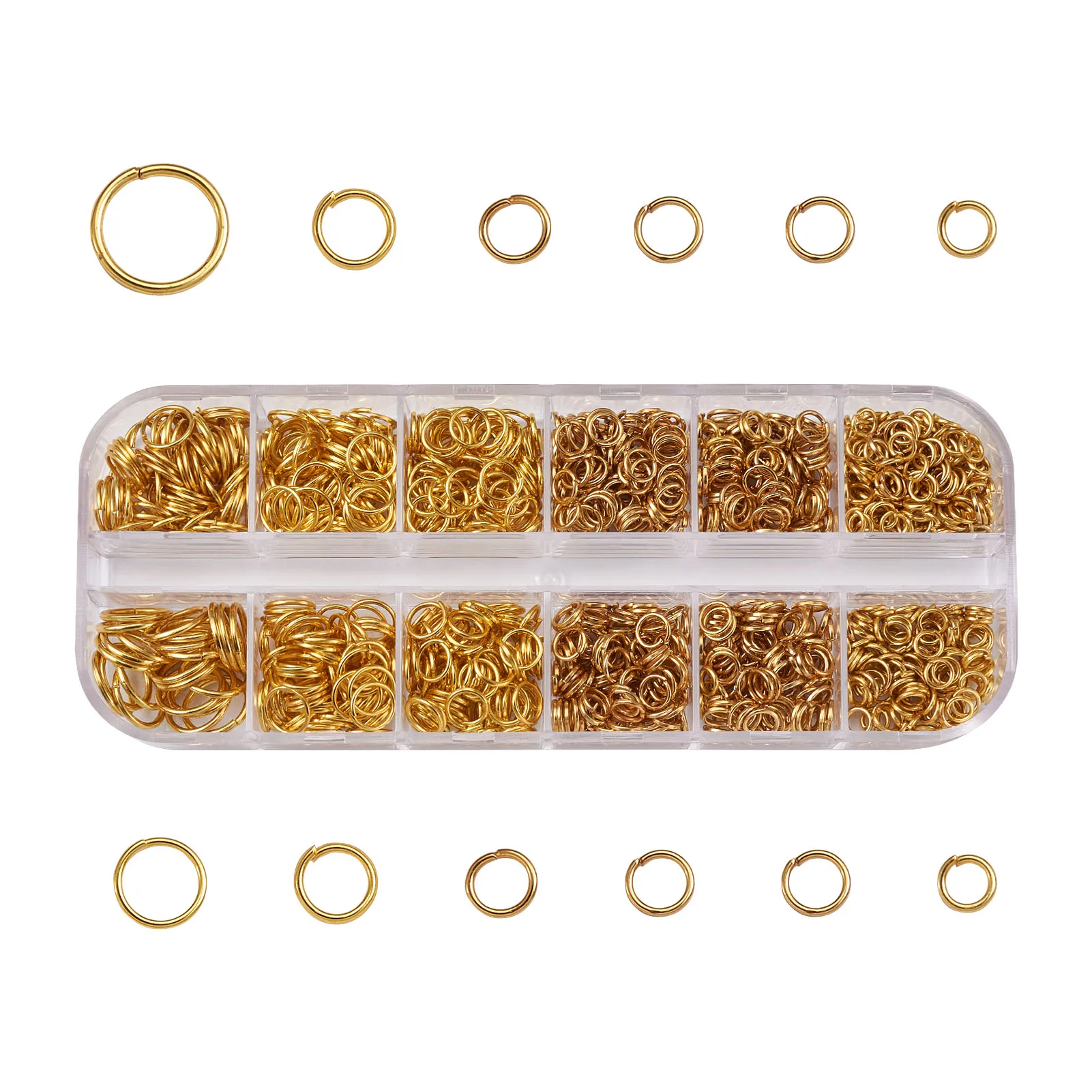 

1105pcs/Box Golden Iron Close but Unsoldered Jump Rings 4/5/6/7/8/10mm For Jewelry Making DIY Accessories