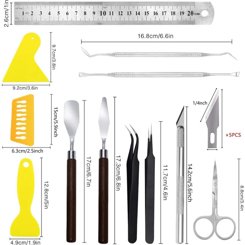 

18Pcs Craft Tool Kit Art Cutting Scrapbooking Tool Set Handmade Paper-cutting Diy Homemade Greeting Card Gift Card Tool