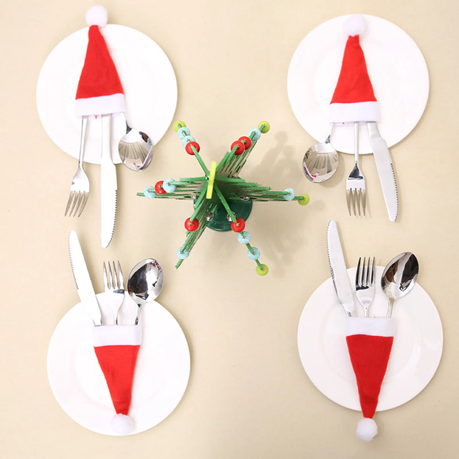 

Christmas Hat Home Decoration Accessories Christmas Presents Party Table Decorations Non-Woven Fabric Cutlery Holder