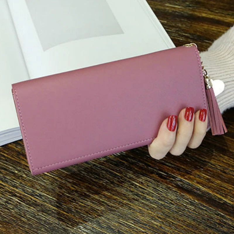 Кошелек женский из искусственной кожи с кисточками Длинный кошелек в Корейском