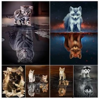 5d diy diamond painting animal wolf cat dog lion full drill embroidery rhinestone mosaic pictures cross stitch kits home decor
