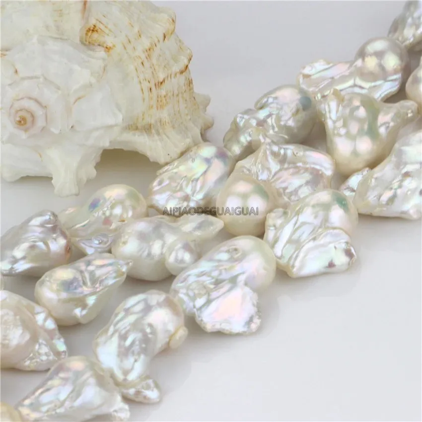 

APDGG Genuine Natural 18-20*20-28mm big size genuine irregular baroqu baroque pearl strands loose beads women lady jewelry DIY