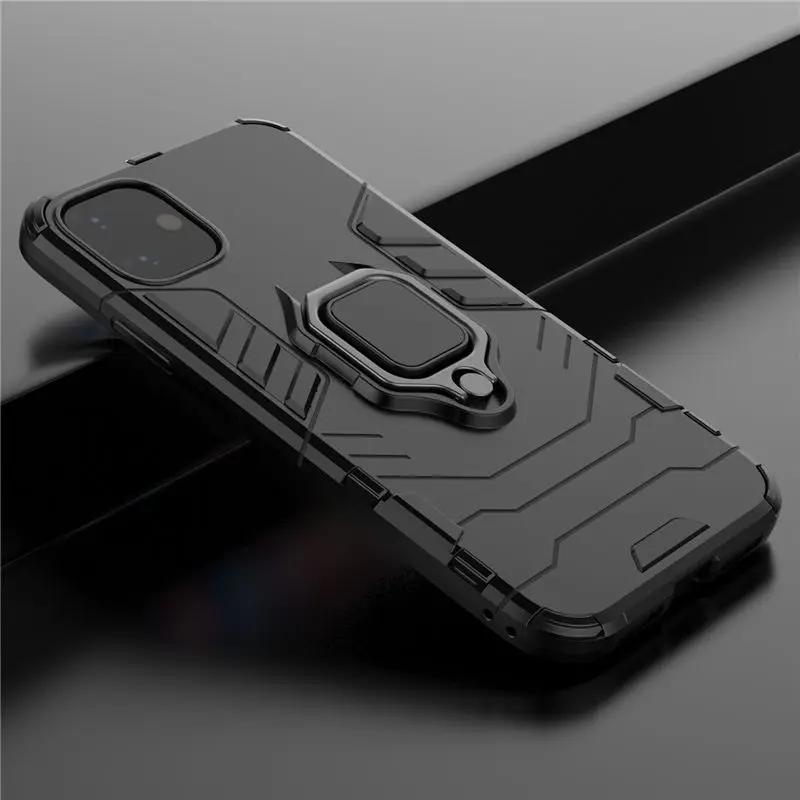 100 шт./лот автомобильный чехол с кольцом-держателем для iPhone 11 / Pro Max гибридный 2 в 1
