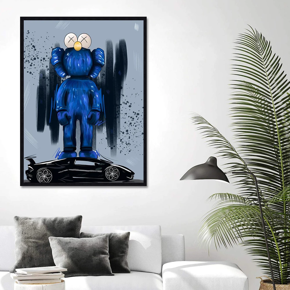 

Cartoon Pop Art Canvas Painting Anime Kaw-s Artwork Poster and Prints Modern Wall Pictures Home Decor for Living Room Decoration
