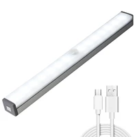 led night light motion sensor cabinet lamp usb rechargeable closet lighting bulbs tube for wardrobe kitchen bedroom step