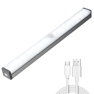 LED Night Light Motion Sensor Cabinet Lamp USB Rechargeable Closet Lighting Bulbs Tube For Wardrobe Kitchen Bedroom Step