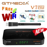 gtmedia v7 pro satellite tv receiver dvb ss2s2xtt2 decoder ca card for italy support h 265 built in wifi better v7 plus v7s