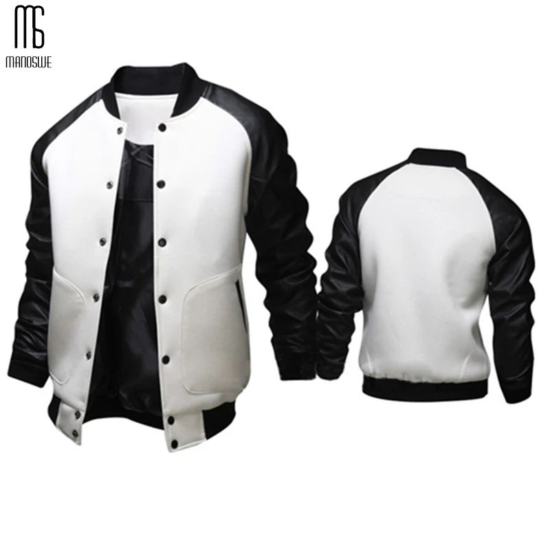 Мужская куртка бомбер Manoswe тонкий бейсбольной куртке с простроченным карманом и