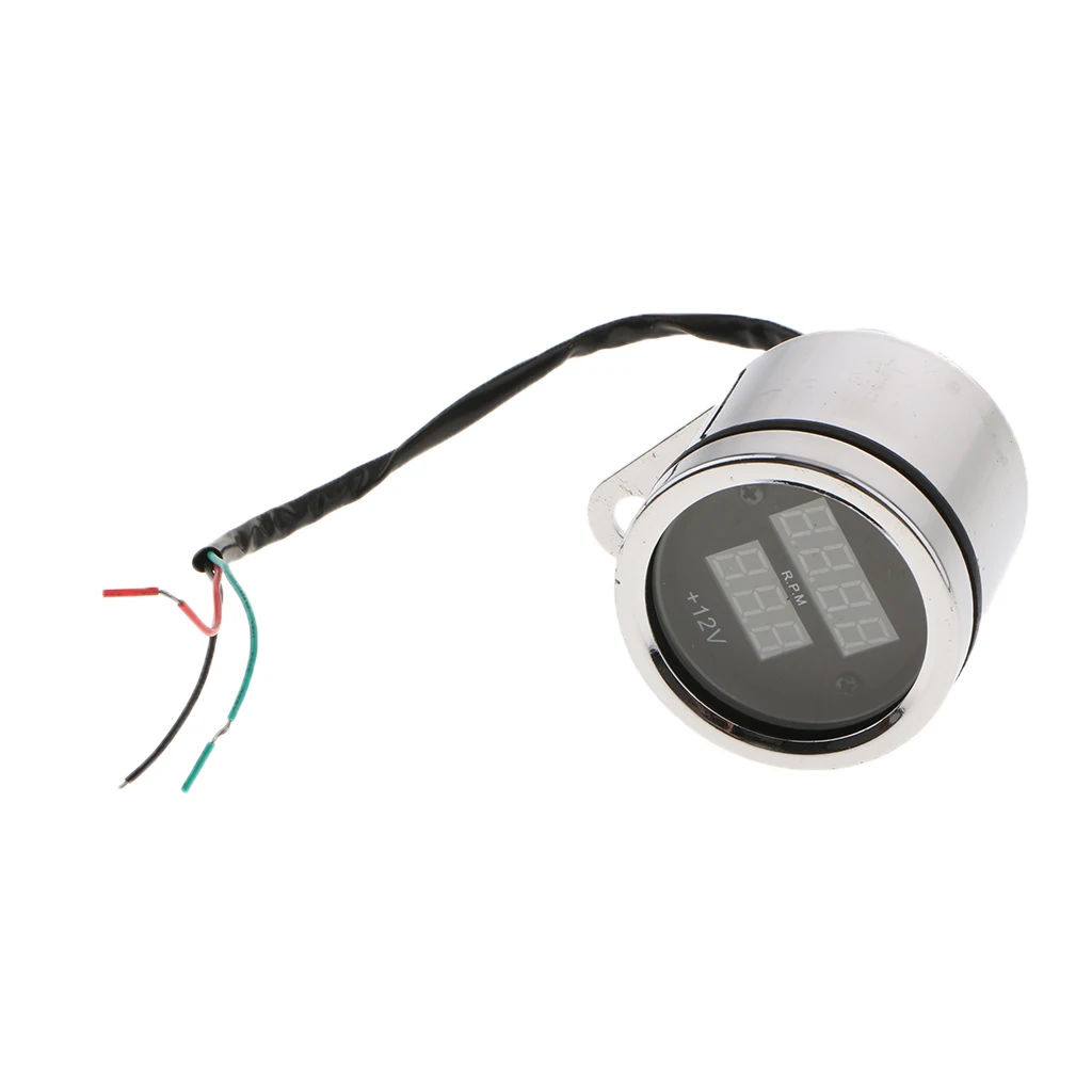62 мм светодиодный цифровой вольтметр напряжение Тахометр RPM датчик 2 в 1 Guage