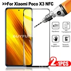2-1 шт. защитное стекло Poco X3 NFC полное покрытие Защитная пленка для Xiaomi Poco X3 NFC Переднее стекло Xiomi PocoX3 NFC защита для экрана