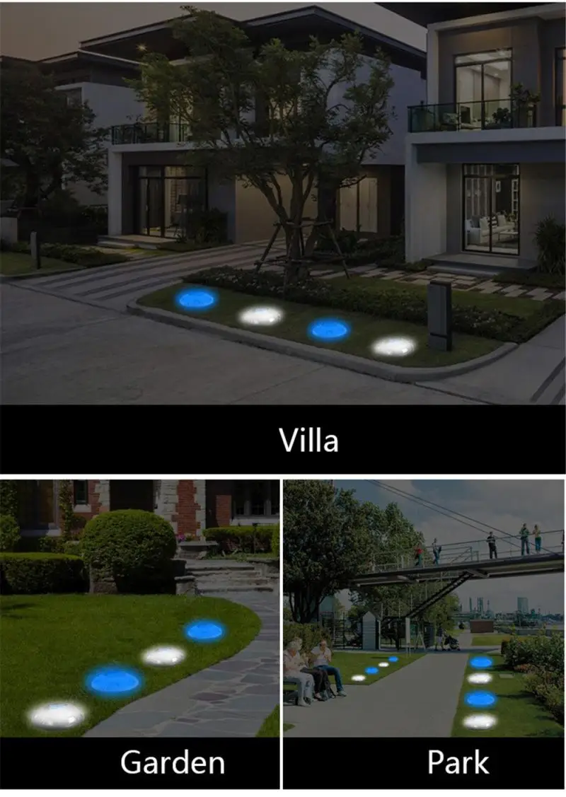 

6LED Night Lights Aluminum Alloy Solar Buried Lights Outdoor Garden Lawn Floor Light Waterproof Pathway Deck Solar Street Light