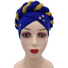 Тюрбан женский с бриллиантами, головной убор в африканском стиле, для езды на машине, Aso Oke