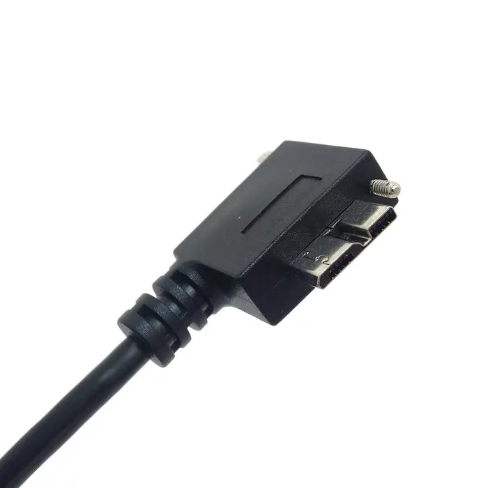 Кабель для передачи данных Micro USB3.0 1 2 м угловой 90 градусов с винтовым креплением к
