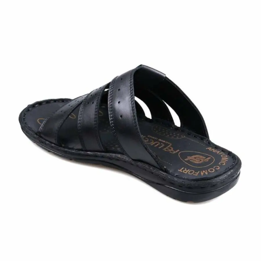 

Papucity Men Shoes 1030 Orthopedic Black Leather Slippers