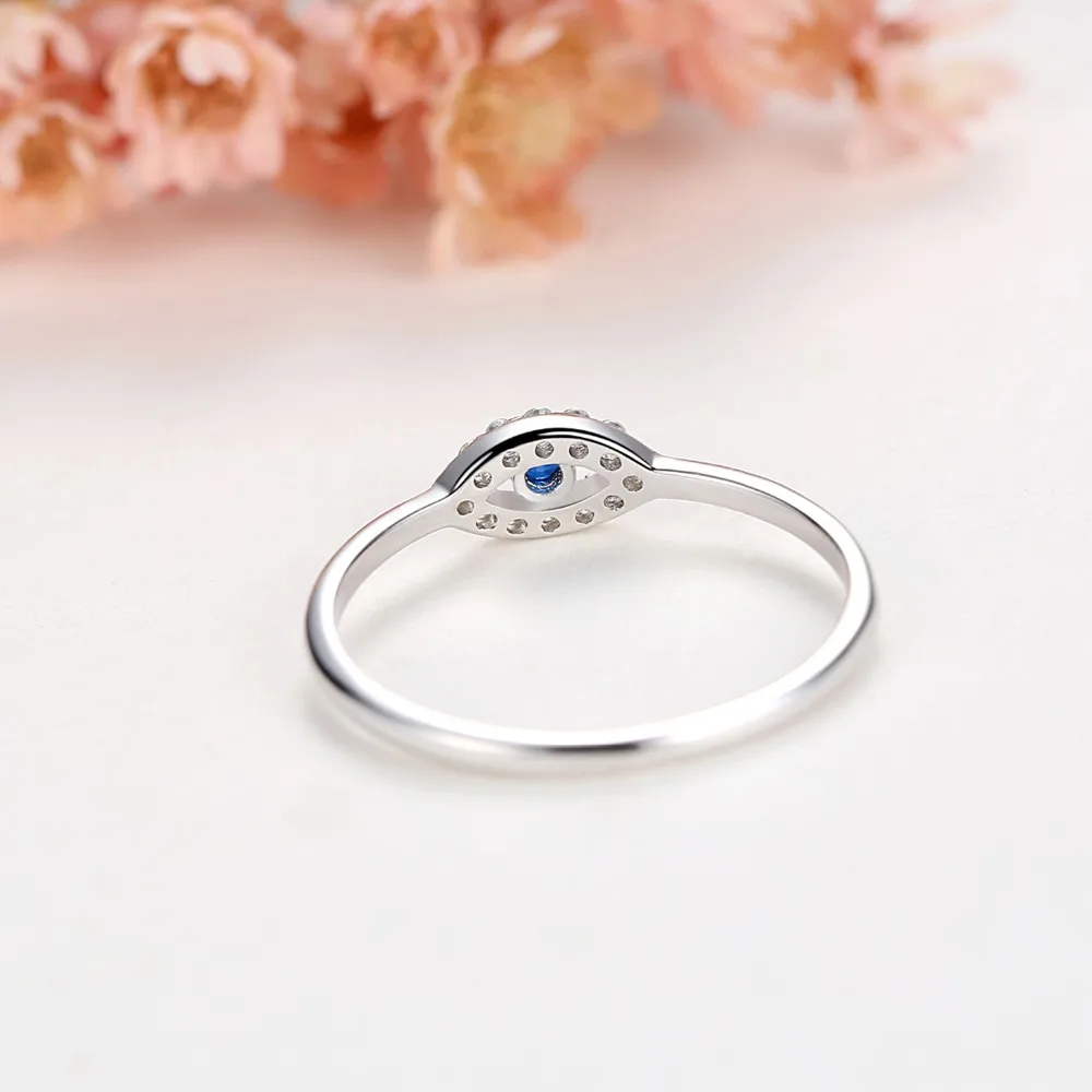 Женское кольцо с подвеской TONGZHE серебряное голубым белым и золотым покрытием