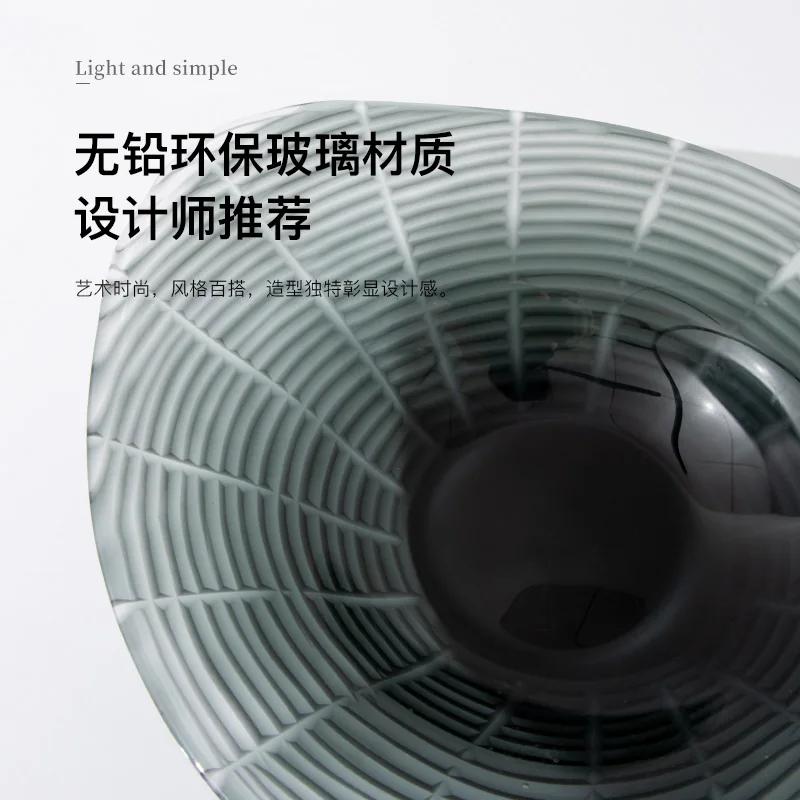 

Light Luxury Thread Glass Fruit Plate Model Room Coffee Table Storage Decorations Table Decoration