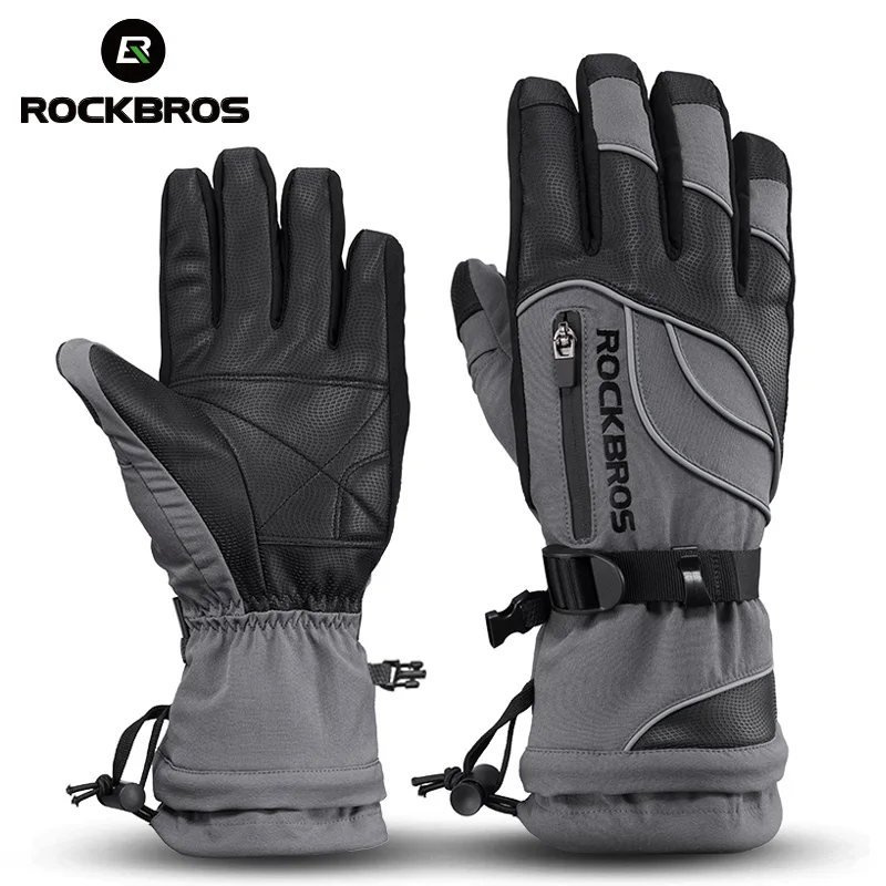 

Велосипедные перчатки ROCKBROS, теплые водонепроницаемые ветрозащитные, для горных велосипедов, до-40 градусов, для катания на лыжах, пеших прог...