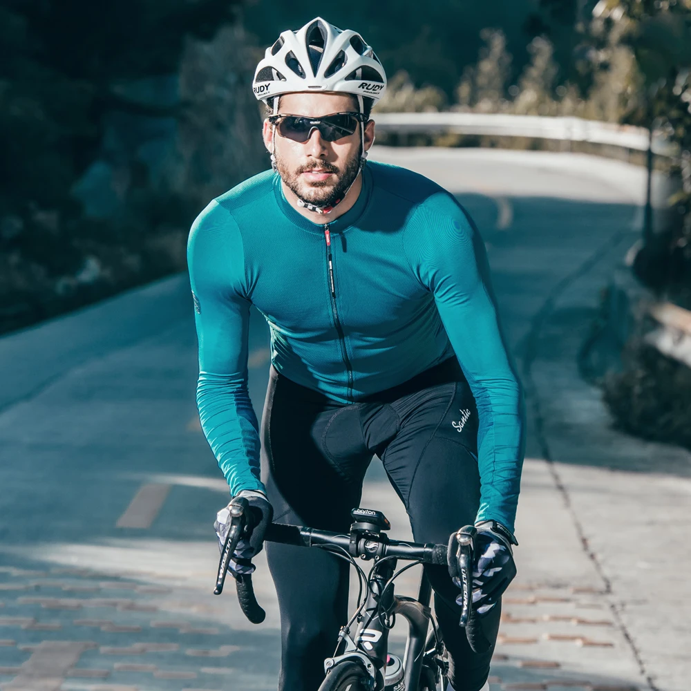 

2021 Sale Santic Men Cycling Jersey Long Sleeves Fit Comfortable Sun-protective Road Bike Tops MTB Jerseys Asian Size