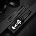 Ремешок для часов мужской, женский, из мягкой натуральной кожи, с автоматической застежкой, 18202224 мм