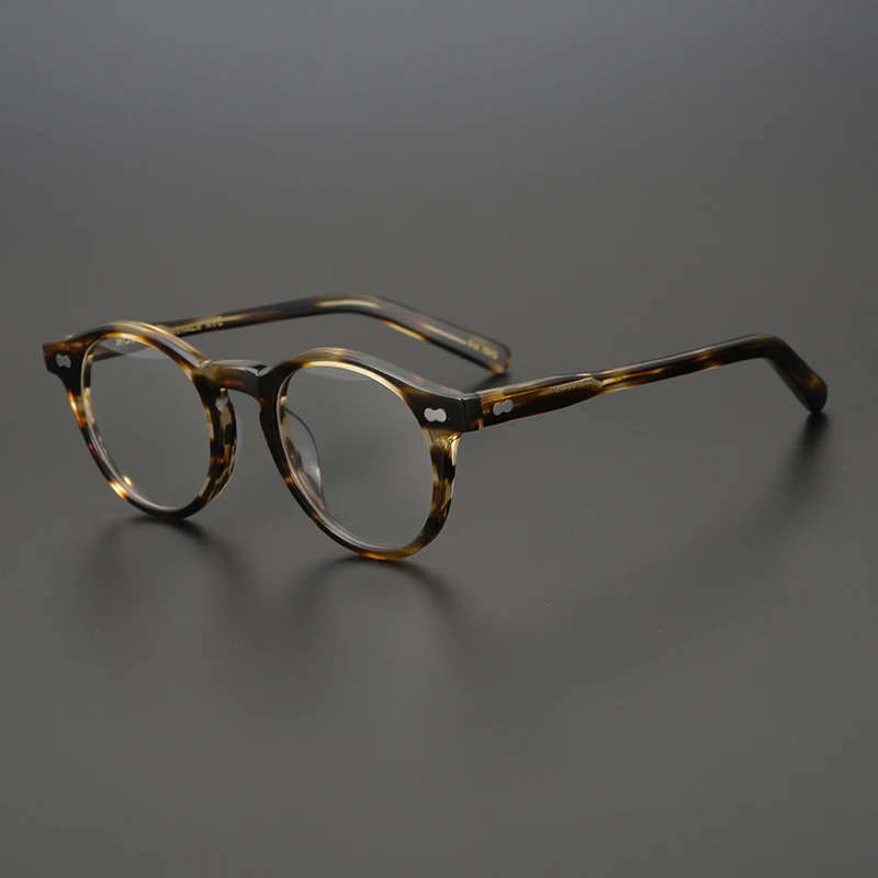 

2021 Fashion Vintage Acetate Glasses Frame Men Round Optical Myopia Prescription Eyeglasses for Women Retro Luxury Brand Eyewear