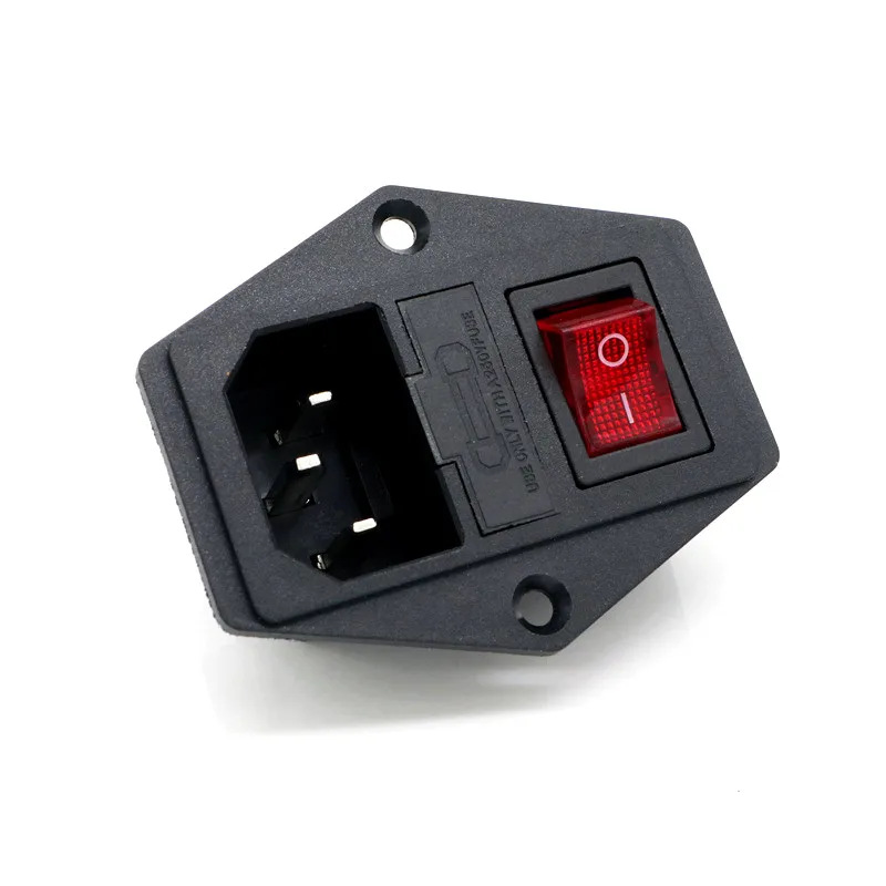 С предохранителем 10А! Красный зеленый черный кулисный выключатель с плавким C14