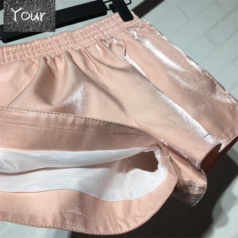 

2021 Summer Women Hot A Line Casual Shorts Ladies All Match Elastic High Waist Wide Leg Shorts Female Flash Run Sports Shorts