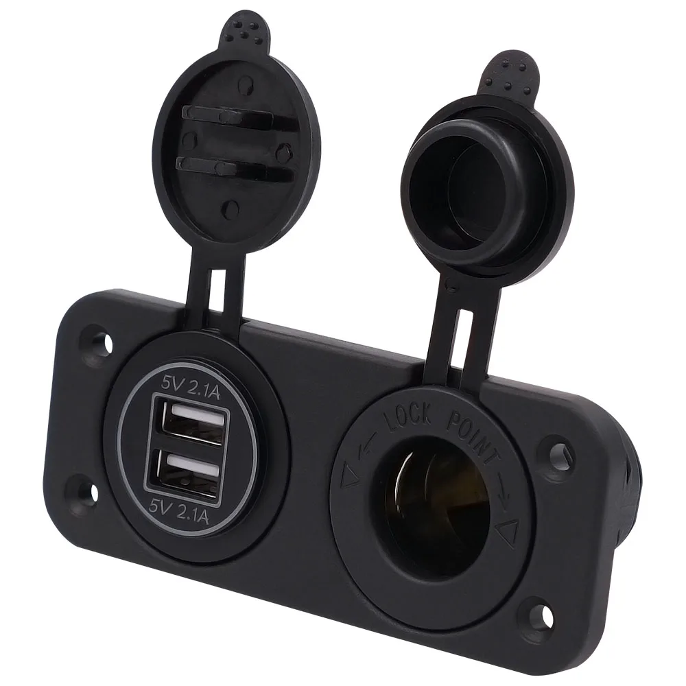 Universal Car Charger With Green LED Dual Aperture USB Vehicle DC 12V-24V Cigarette Lighter 5V 4.2A Waterproof CS-526D2 | Автомобили и