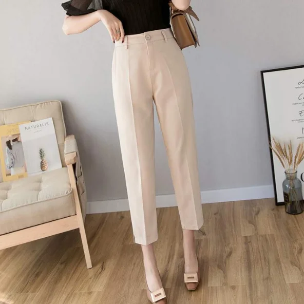 Осенние штаны шаровары для женщин 2019 летние рабочие брюки длиной до щиколотки