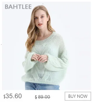 BAHTLEE весна осень для женщин мохер шерсть трикотажные пуловеры свитер с вырезом лодочкой расклешенный рукав тонкий свободный и удобный