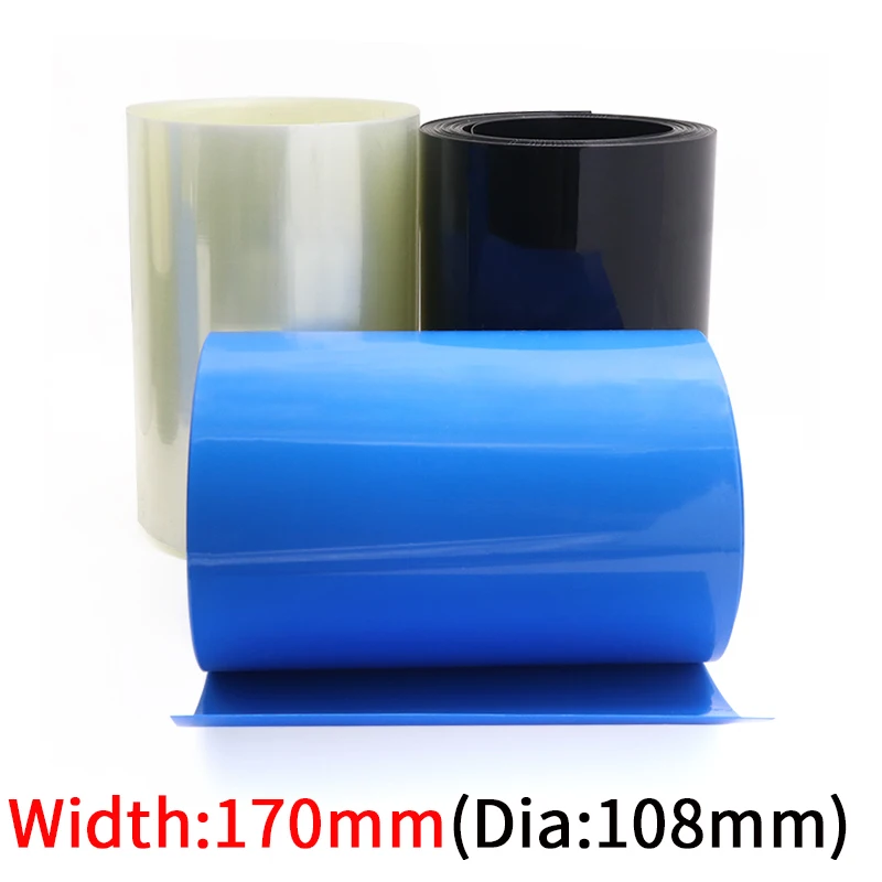 

Width 170mm PVC Heat Shrink Tube Dia 108mm Lithium Battery Insulated Film Wrap Protection Case Pack Wire Cable Sleeve Colorful