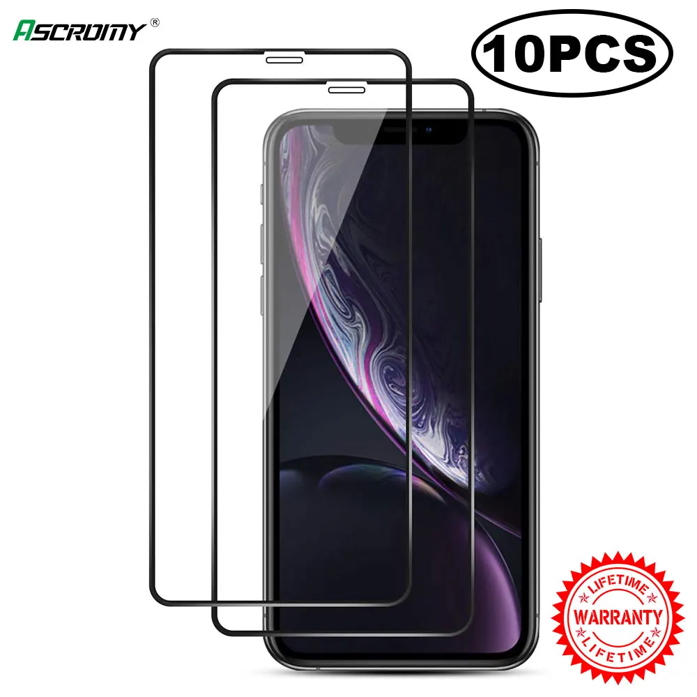 10 шт. 9H 3D полное покрытие на закаленное стекло для iPhone 11 Pro XR X XS Max 7 Plus 8 6 6S 8plus 7plus Защитная пленка для экрана verre tremp