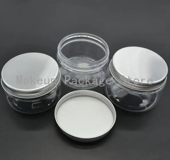 

100/120/150ml refillable jars transparent PET plastic bottles with aluminum cover for dry cereals box dried fruit storage tanks