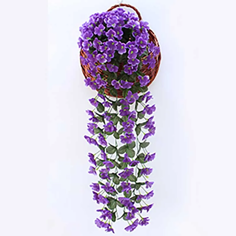 Purple Фиолетовый искусственный цветок, украшение для вечеринки, имитация Дня Святого Валентина, свадебная настенная корзина, цветок орхидеи, искусственный цветок - Цвет: Purple