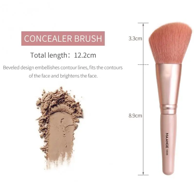 Набор из 9 искусственных кистей для макияжа разные размеры круглый корпус